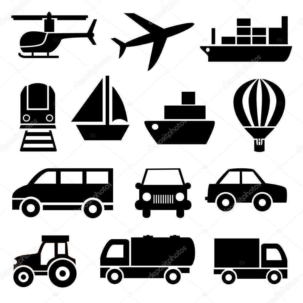 Set of vector icons trucks