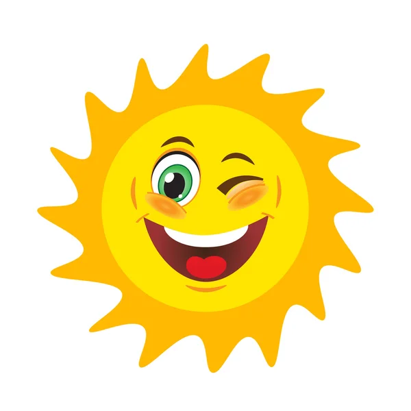 Sun with smile — Stock Vector