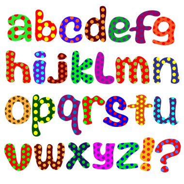 The English alphabet on a white background clipart
