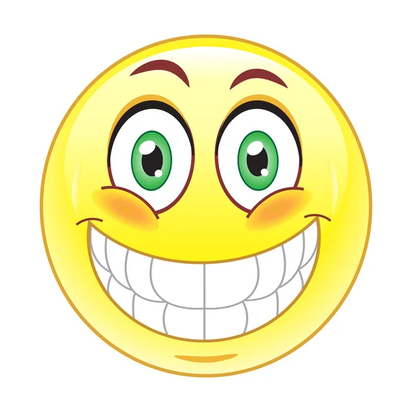 Grote glimlach emoticon — Stockvector