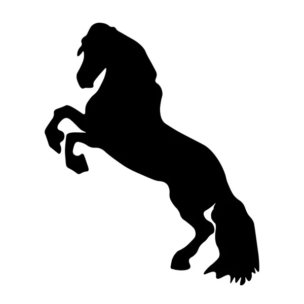 Silueta de caballo negro — Vector de stock