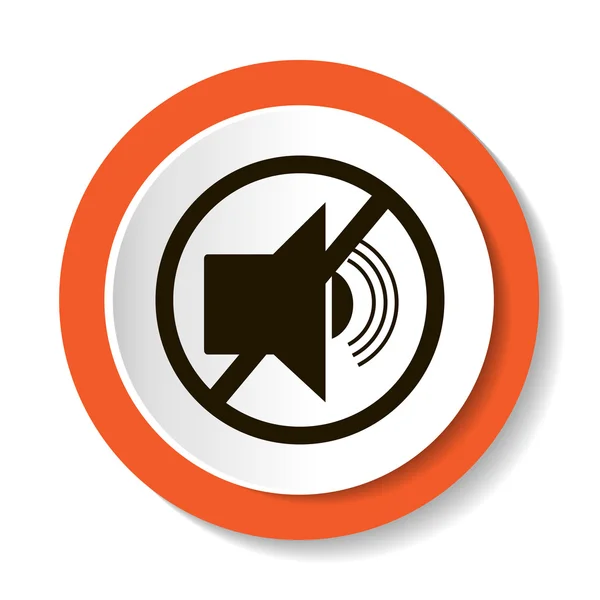 Icono vectorial con prohibición de radiosonido — Vector de stock