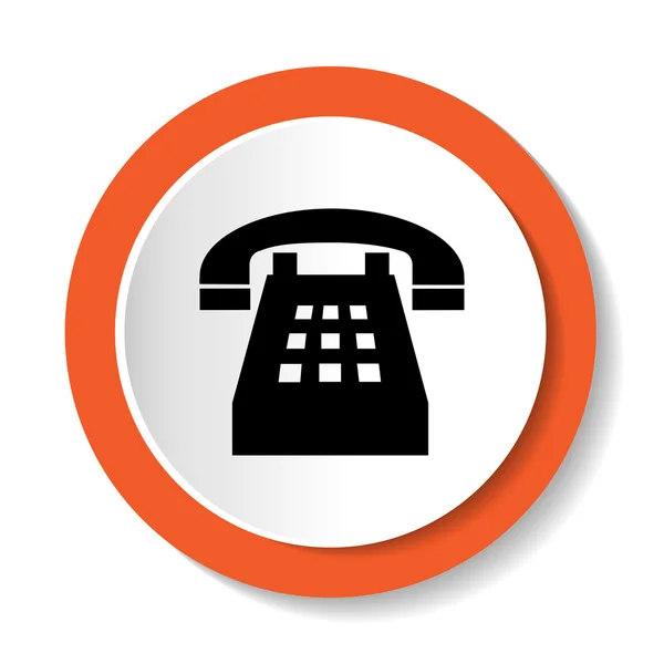 Ronde pictogram telefoon — Stockvector