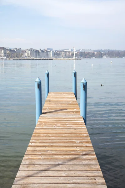 Muelle en el lago Ginebra — Foto de Stock