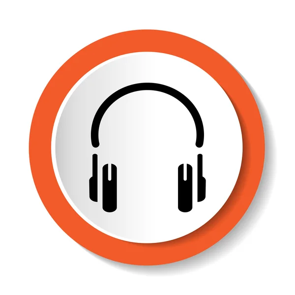 Vector icon with headphones — Stock Vector