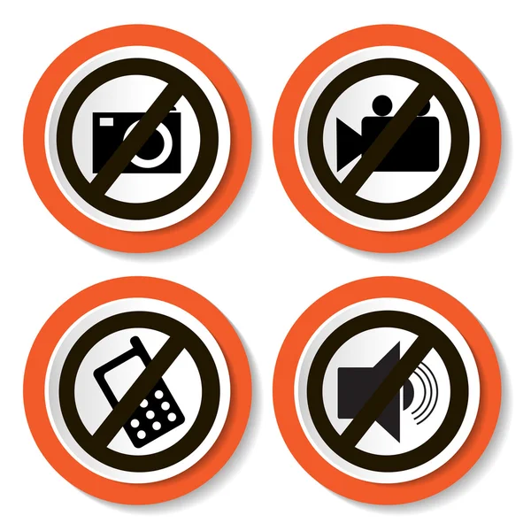 Conjunto de ícones proibindo —  Vetores de Stock