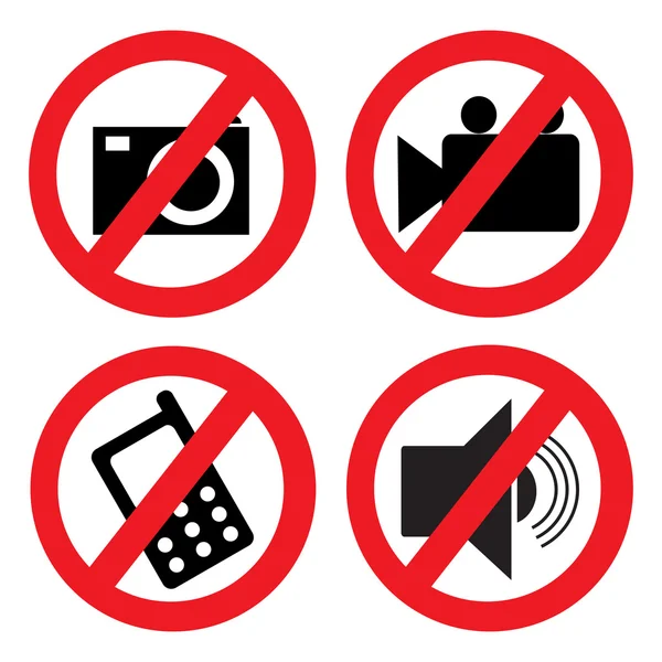 Set of icons forbidding — Stock Vector