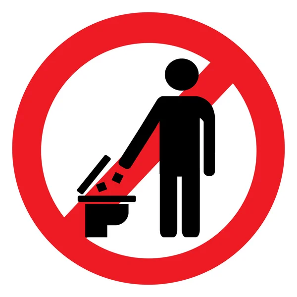 No toilet trash icon — Stock Vector