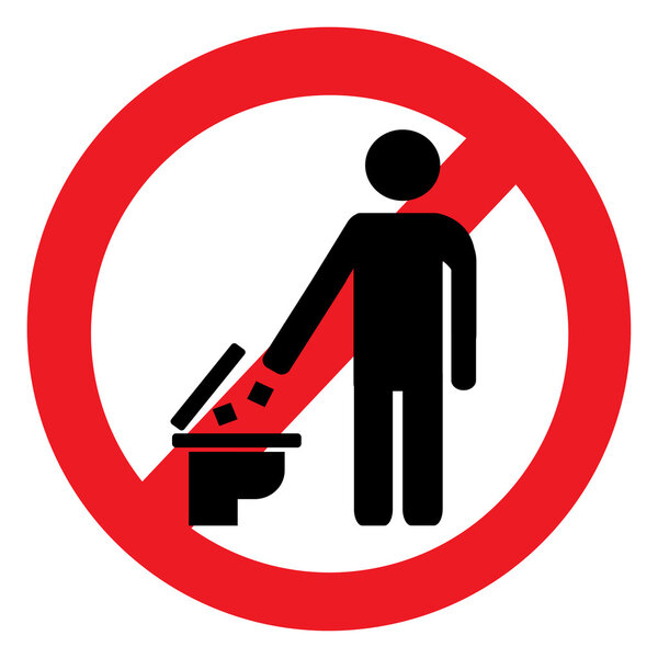 No toilet trash icon