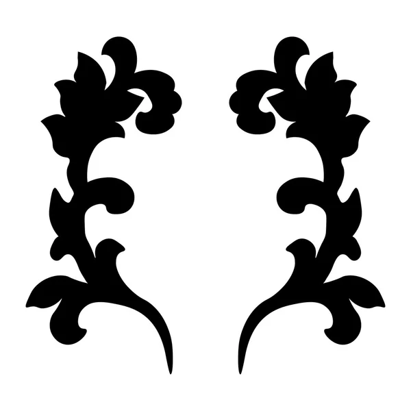 Çiçek desenli siyah — Stok Vektör