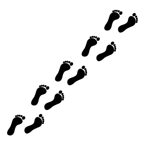 Vector prints of bare feet — ストックベクタ