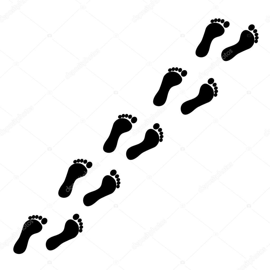 Vector prints of bare feet