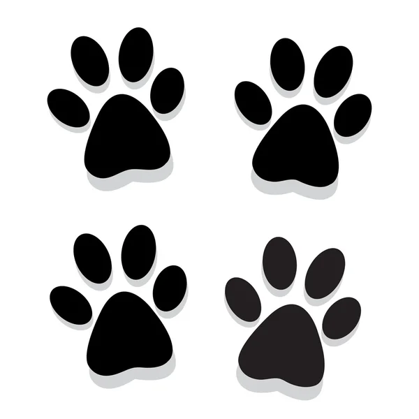 Rastros de patas de animales sobre un fondo blanco — Vector de stock