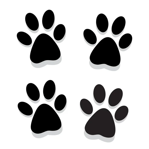 Traces of animal paws on a white background — ストックベクタ