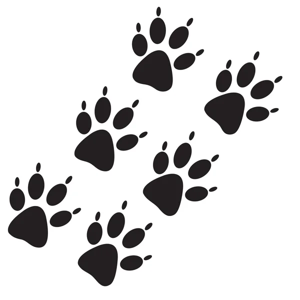 Traces of animal paws on a white background — Stockvector