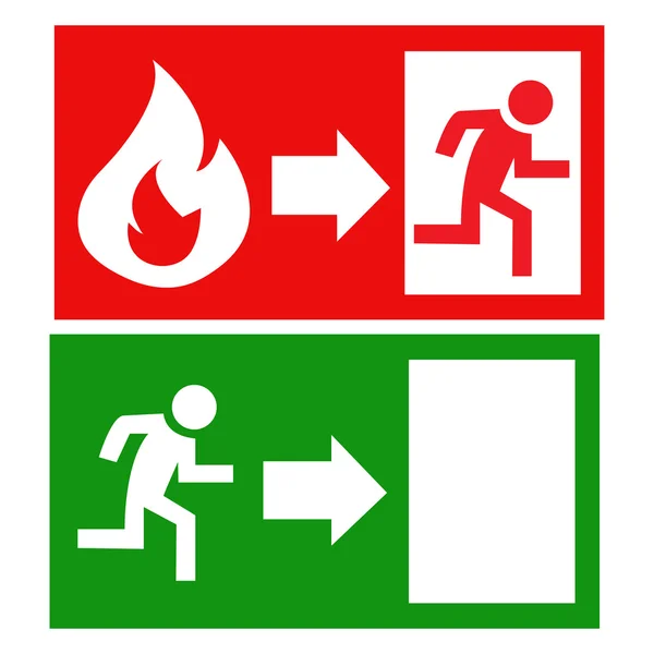Panneaux de sortie d'incendie vectoriels — Image vectorielle