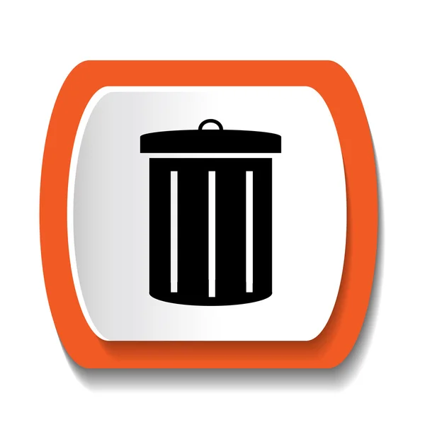 Vector icon with the image of the garbage can — Stock Vector