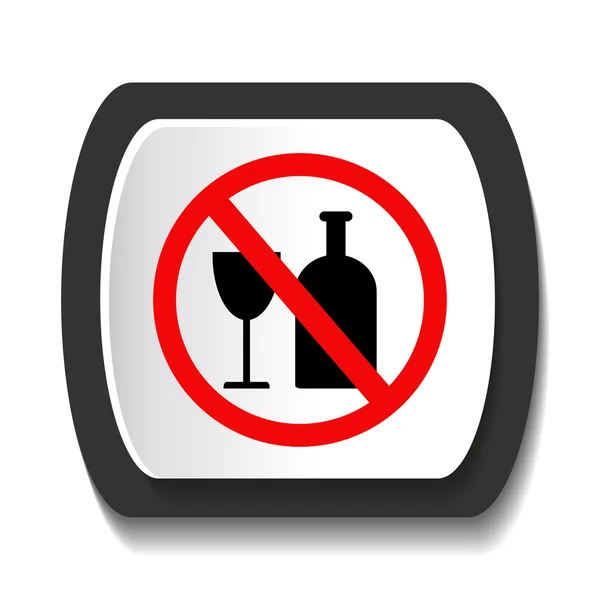 Icona che vieta l'alcol — Vettoriale Stock