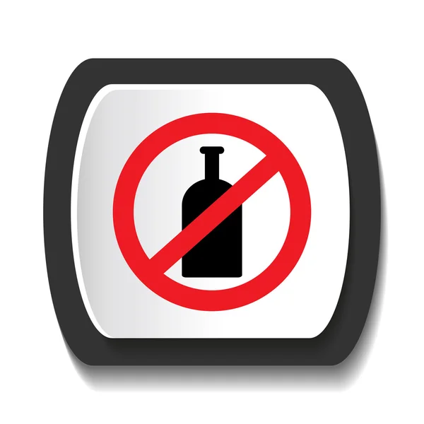 Icono prohibiendo el alcohol — Archivo Imágenes Vectoriales