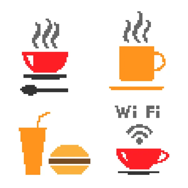 Set of vector icons with food — Stock Vector