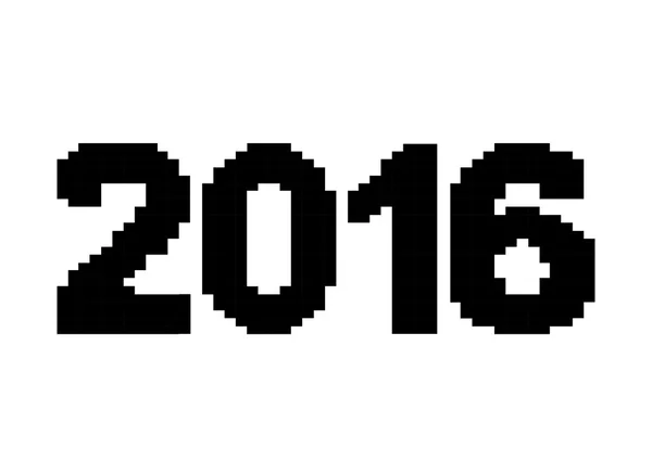 Frohes neues Jahr 2016 Grußkarte in Art Pixel. Vektor-Illustration für Urlaubsdesign. Parteiplakat, Grußkarte, Banner oder Einladung. — Stockvektor