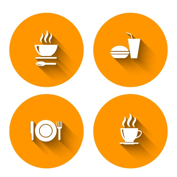 Set of vector icons with food — Stock Vector