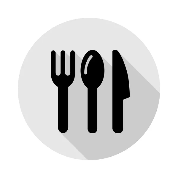 Tenedor, cuchillo y cuchara Vector icono — Vector de stock