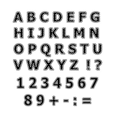 Beyaz bir arka plan üzerinde İngilizce alfabe. Vektör çizim.