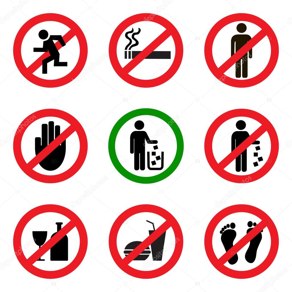 Prohibitory vector icons