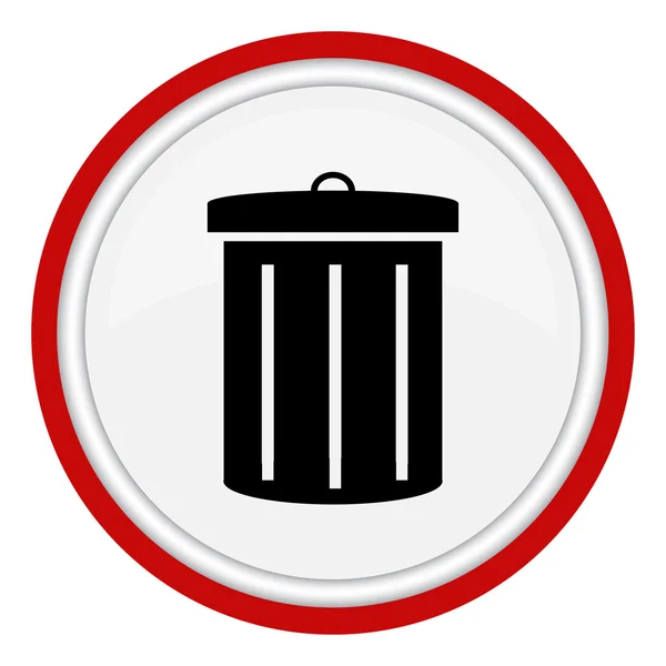 Vector icon with the image of the garbage can — Stock Vector