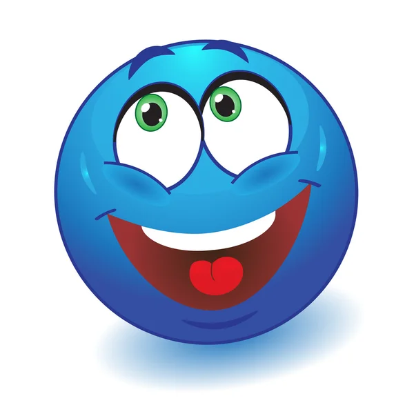 Verträumter blauer Smiley — Stockvektor