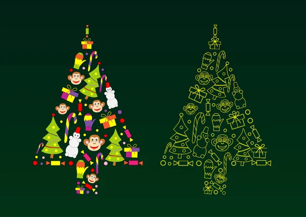 Векторный силуэт рождественской елки — стоковый вектор