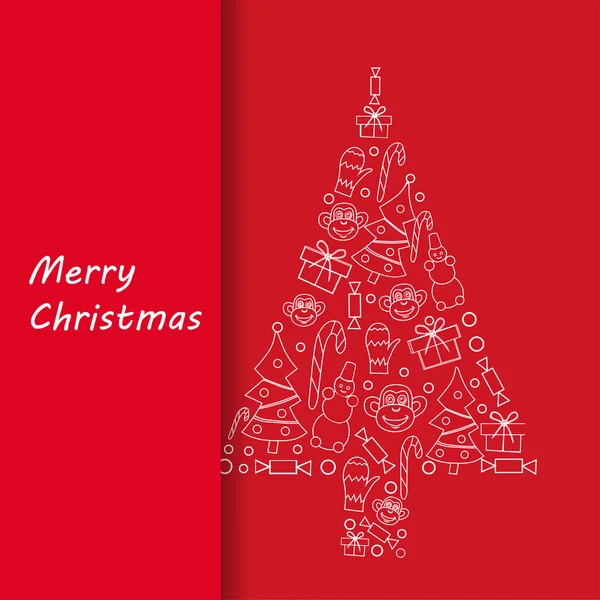 Postcard Merry Christmas — Stock Vector