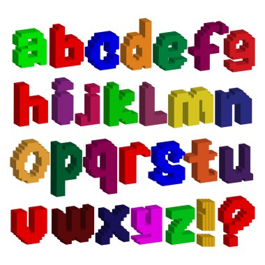 İngilizce alfabe. Vektör çizim.