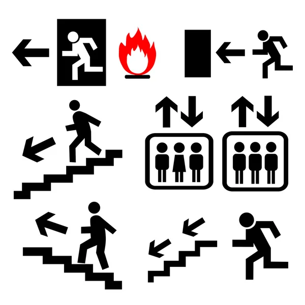 vektör acil çıkış işaretleri set