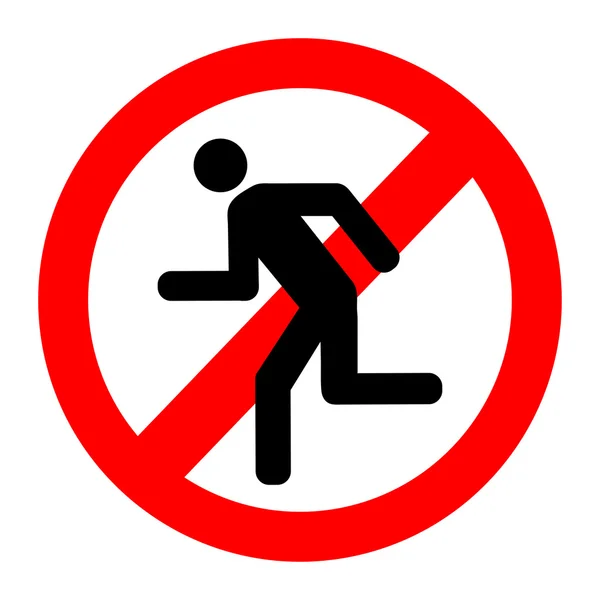Icon prohibiting run — Stock Vector