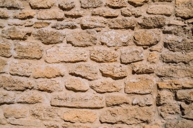 Antik taş duvar yakın çekim görüntüsü. Forte antik taşlarının soyut arkaplanı