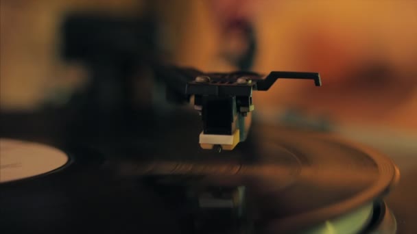 A retro-styled spinning record vinyl player. 4k — Stock Video