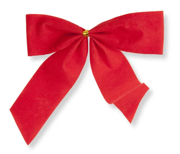 Red bow on the white background — Stock Photo, Image