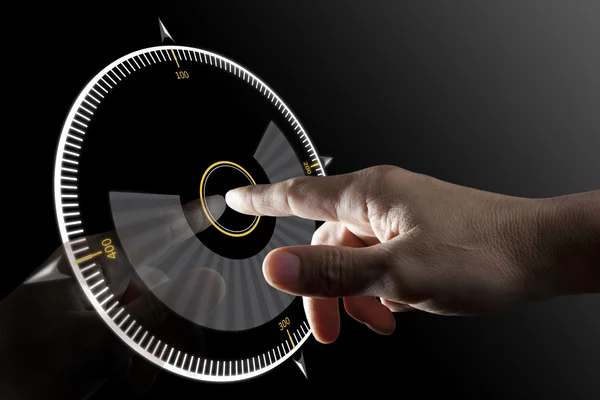 Tocco dito pulsante virtuale — Foto Stock