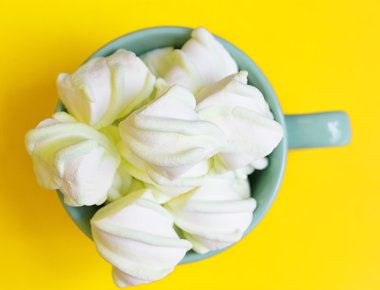 Büyük bir yeşil fincan nane büyük şekerleme