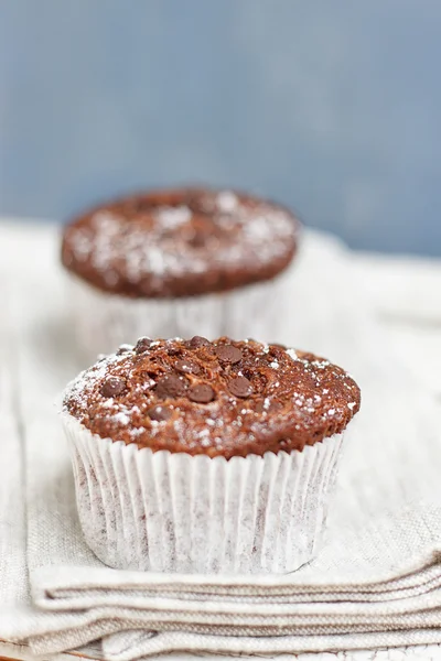 Dva čokoládový muffin — Stock fotografie