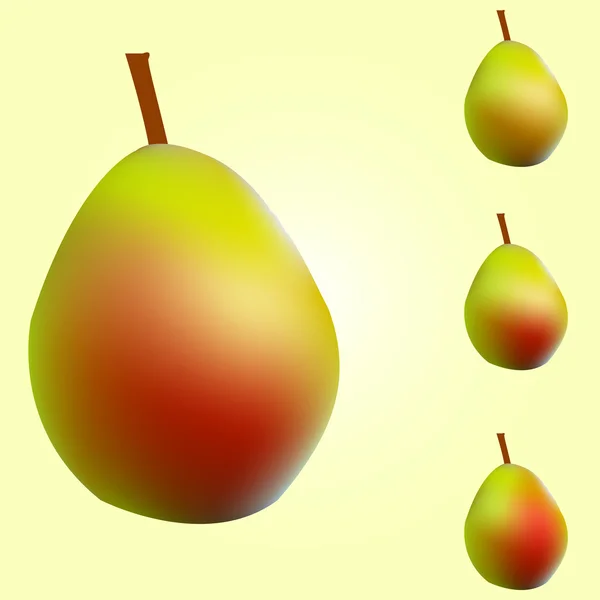 赤と黄色の熟した梨 — ストックベクタ