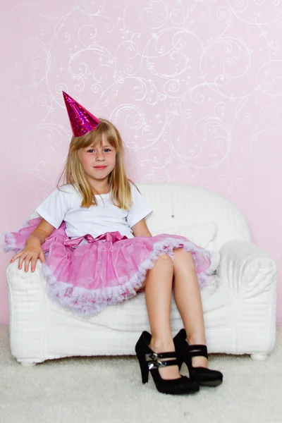 Pretty kid girl on Holiday party — Stock Photo, Image