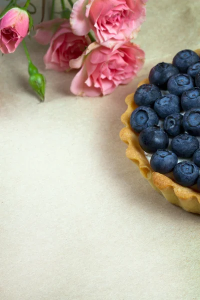 蓝莓，越桔挞 — 图库照片