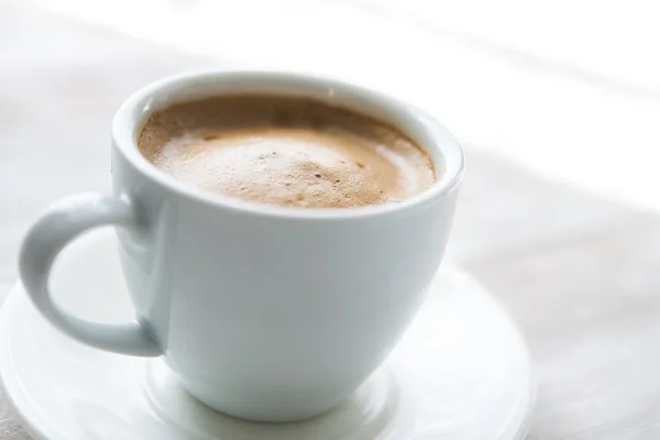 White cup of espresso coffee — Stock Photo, Image