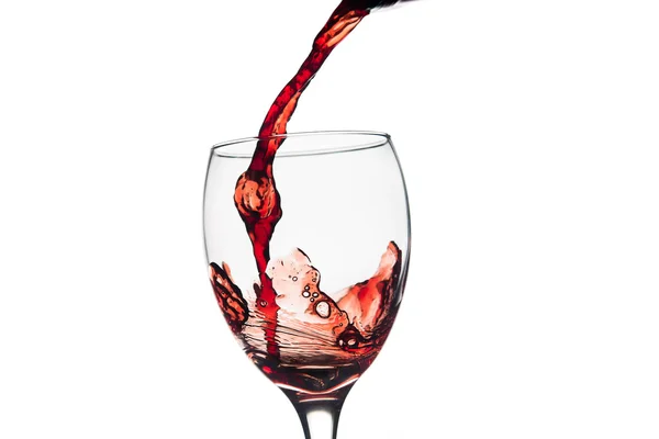 Red wine splash in glass — Stock Photo, Image