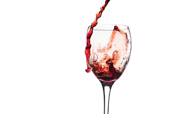 Red wine splash in glass — Stock Photo, Image