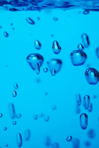 Macro Photo Blue Liquid Gel Background Closeup Bubble — Stock Photo, Image