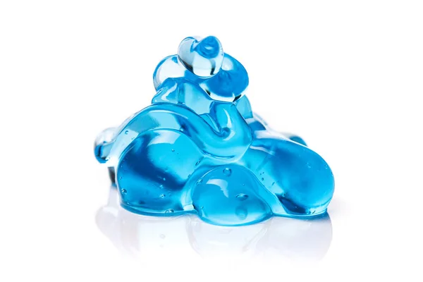 Liquido Cosmetico Blu Gel Isolato Uno Sfondo Bianco — Foto Stock